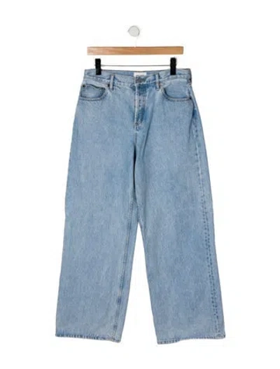 Pre-owned Still Here High-rise Wide Leg Jeans In Blue