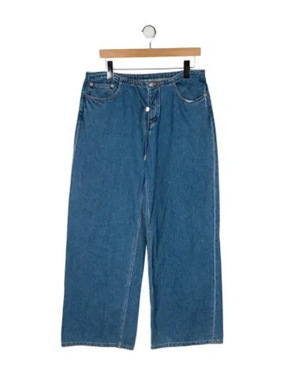 Pre-owned Still Here High-rise Wide Leg Jeans In Blue