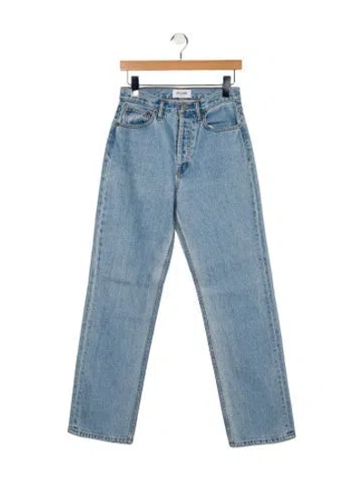 Pre-owned Still Here High-rise Wide Leg Jeans In Blue