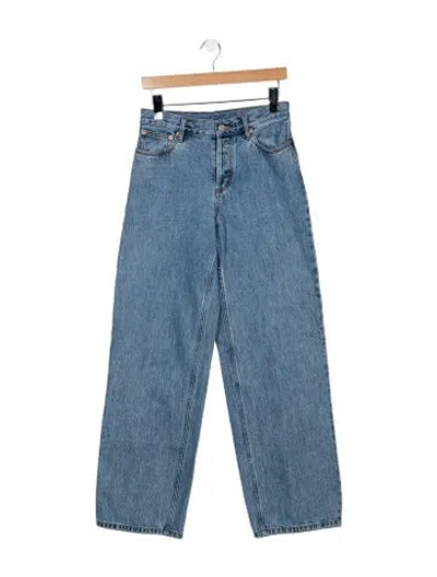 Pre-owned Still Here High-rise Wide Leg Jeans In Blue