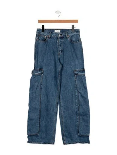 Pre-owned Still Here High-rise Wide Leg Jeans In Blue