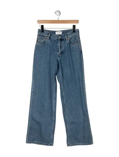 Pre-owned Still Here High-rise Wide Leg Jeans In Blue