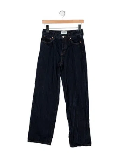 Pre-owned Still Here High-rise Wide Leg Jeans In Blue