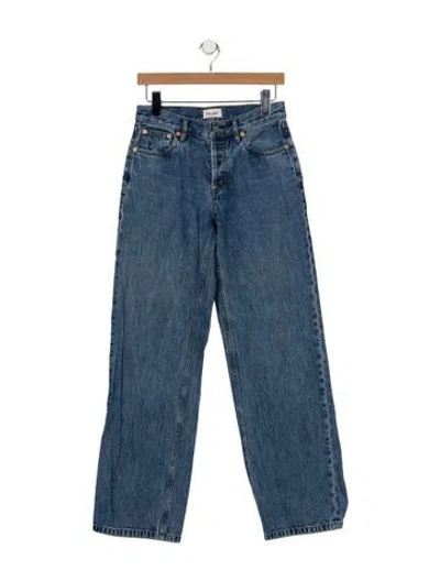 Pre-owned Still Here High-rise Wide Leg Jeans In Blue