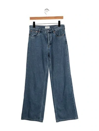 Pre-owned Still Here High-rise Wide Leg Jeans In Blue