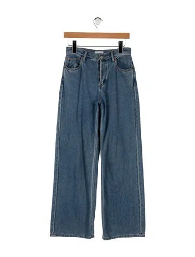 Pre-owned Still Here High-rise Wide Leg Jeans In Blue