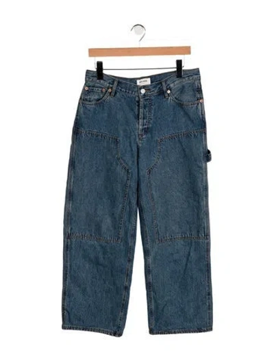 Pre-owned Still Here High-rise Wide Leg Jeans In Blue