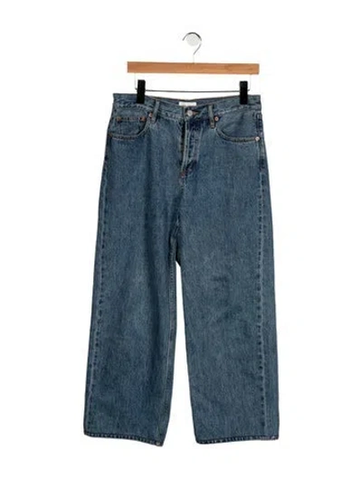 Pre-owned Still Here High-rise Wide Leg Jeans In Blue