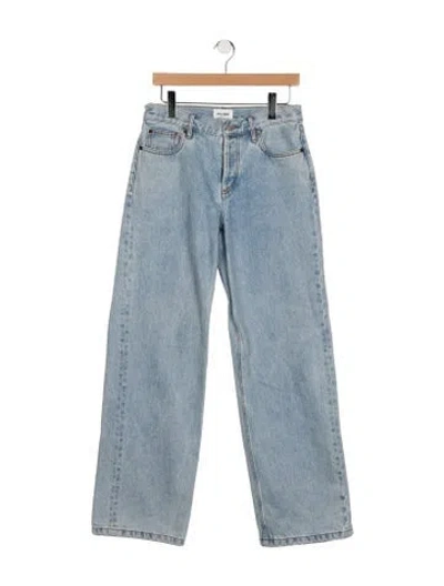 Pre-owned Still Here High-rise Wide Leg Jeans In Blue