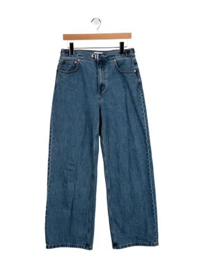 Pre-owned Still Here High-rise Wide Leg Jeans In Blue