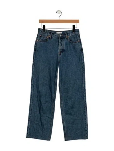 Pre-owned Still Here High-rise Wide Leg Jeans In Blue