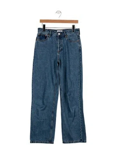 Pre-owned Still Here High-rise Wide Leg Jeans In Blue
