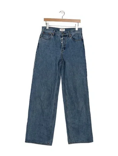 Pre-owned Still Here High-rise Wide Leg Jeans In Blue