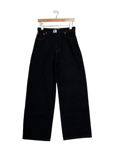 Pre-owned Still Here High-rise Wide Leg Jeans In Blue