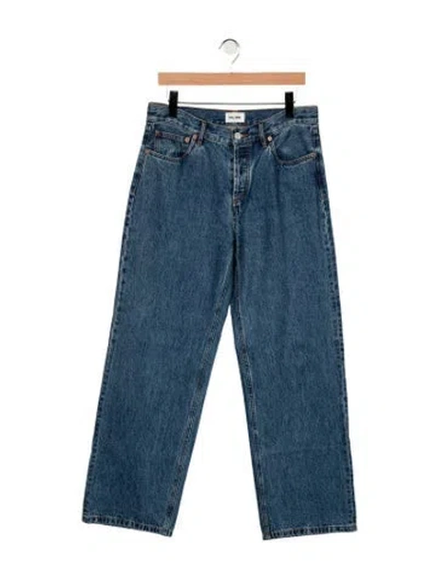 Pre-owned Still Here High-rise Wide Leg Jeans In Blue