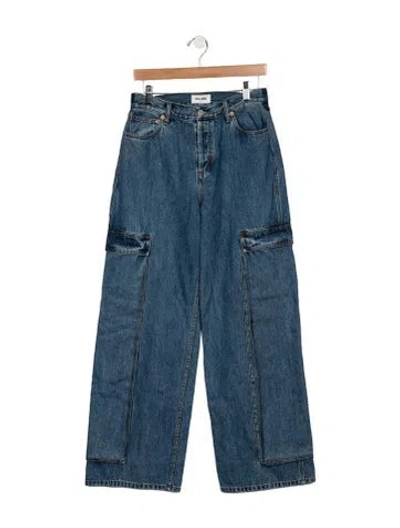 Pre-owned Still Here High-rise Wide Leg Jeans In Blue
