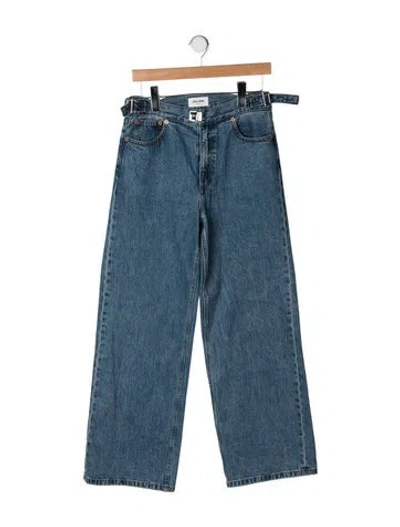 Pre-owned Still Here High-rise Wide Leg Jeans In Blue