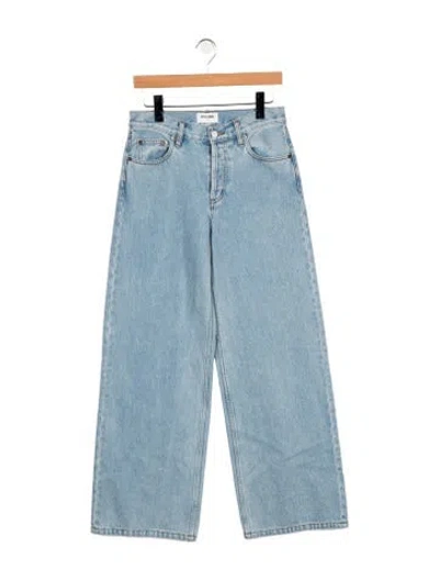 Pre-owned Still Here High-rise Wide Leg Jeans In Blue