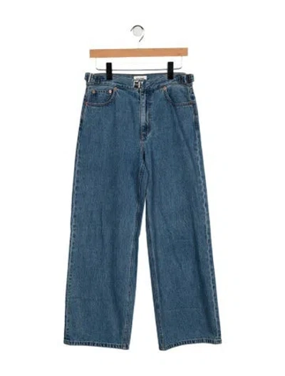 Pre-owned Still Here High-rise Wide Leg Jeans In Blue