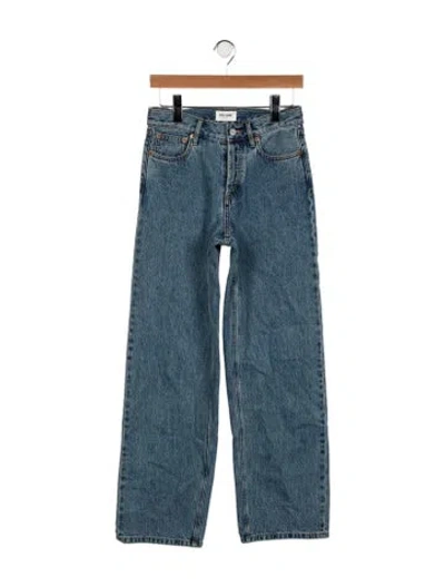Pre-owned Still Here High-rise Wide Leg Jeans In Blue