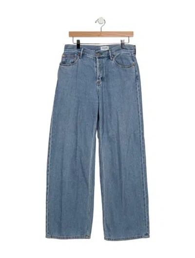 Pre-owned Still Here High-rise Wide Leg Jeans In Blue