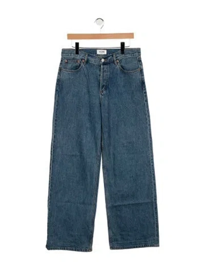 Pre-owned Still Here High-rise Wide Leg Jeans In Blue