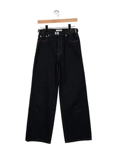 Pre-owned Still Here High-rise Wide Leg Jeans In Blue