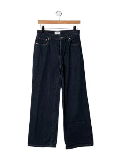 Pre-owned Still Here High-rise Wide Leg Jeans In Blue