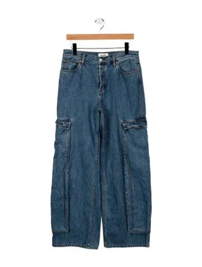 Pre-owned Still Here High-rise Wide Leg Jeans In Blue