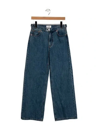 Pre-owned Still Here High-rise Wide Leg Jeans In Blue