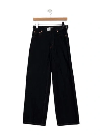 Pre-owned Still Here High-rise Wide Leg Jeans In Blue