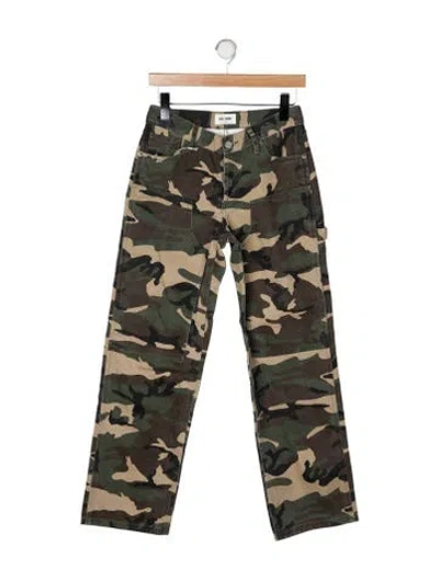 Pre-owned Still Here High-rise Wide Leg Jeans In Green
