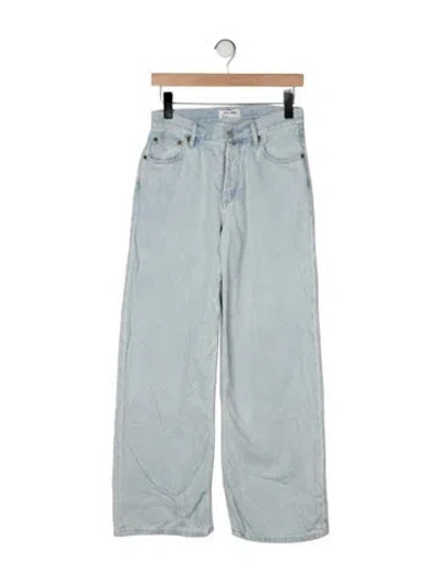 Pre-owned Still Here High-rise Wide Leg Jeans In Green