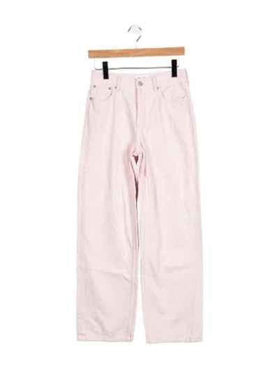 Pre-owned Still Here High-rise Wide Leg Jeans In Pink