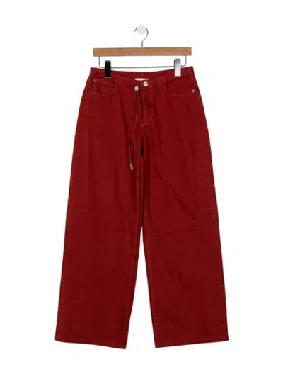 Pre-owned Still Here High-rise Wide Leg Jeans In Red
