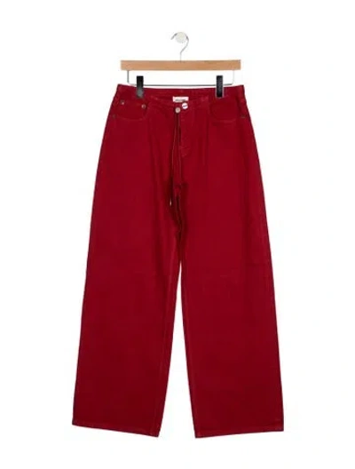 Pre-owned Still Here High-rise Wide Leg Jeans In Red