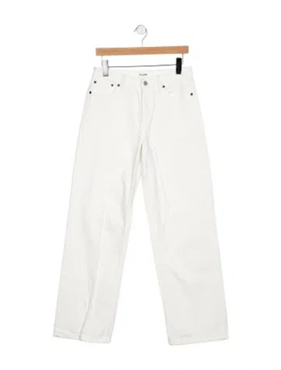 Pre-owned Still Here High-rise Wide Leg Jeans In White