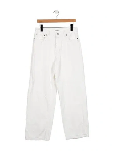 Pre-owned Still Here High-rise Wide Leg Jeans In White