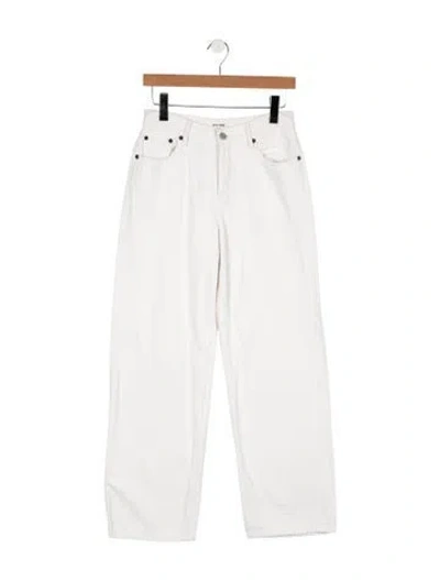 Pre-owned Still Here High-rise Wide Leg Jeans In White