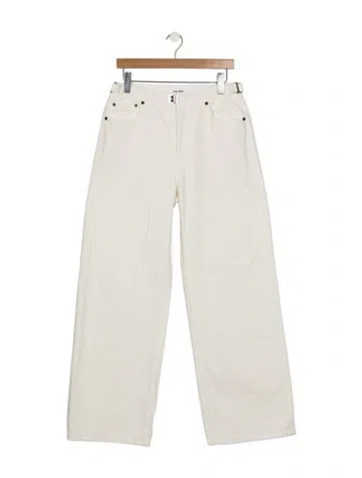 Pre-owned Still Here High-rise Wide Leg Jeans In White