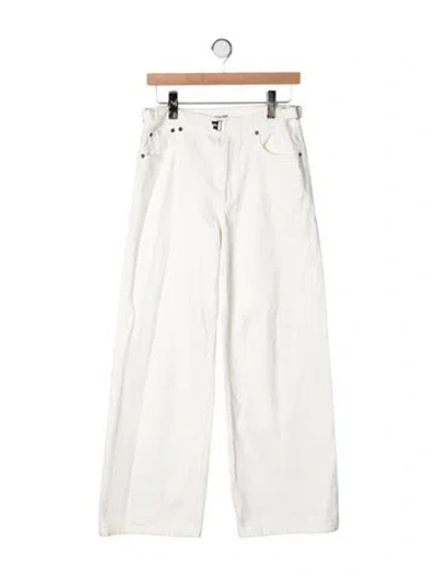 Pre-owned Still Here High-rise Wide Leg Jeans In White