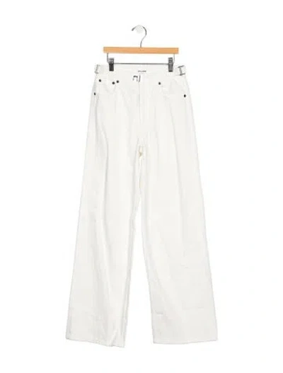Pre-owned Still Here High-rise Wide Leg Jeans In White