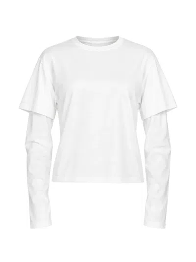 Still Here Double Cotton-jersey T-shirt In White