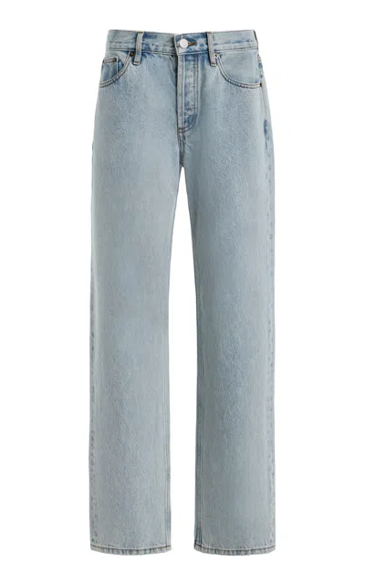 Still Here Life Rigid Mid-rise Straight-leg Jeans In Blue