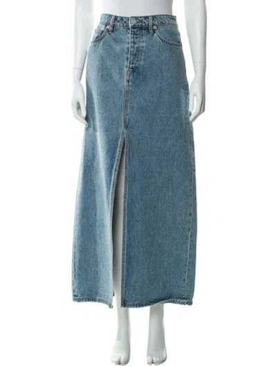 Pre-owned Still Here Long Skirt In Blue