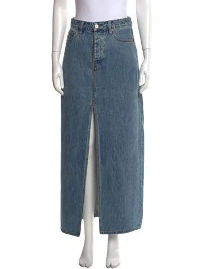 Pre-owned Still Here Long Skirt In Blue
