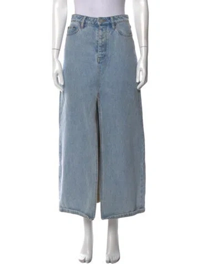 Pre-owned Still Here Long Skirt In Blue