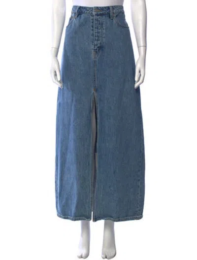 Pre-owned Still Here Long Skirt In Blue