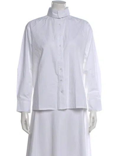 Pre-owned Still Here Long Sleeve Button-up Top In Neutral