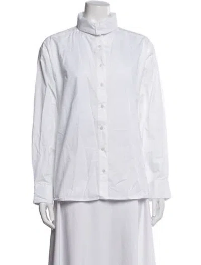 Pre-owned Still Here Long Sleeve Button-up Top W/ Tags In White